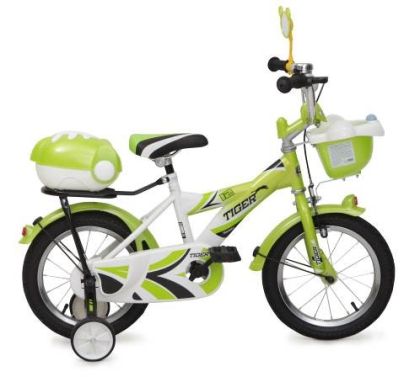 Детски велосипед със спомагателни гуми 14" зелен 