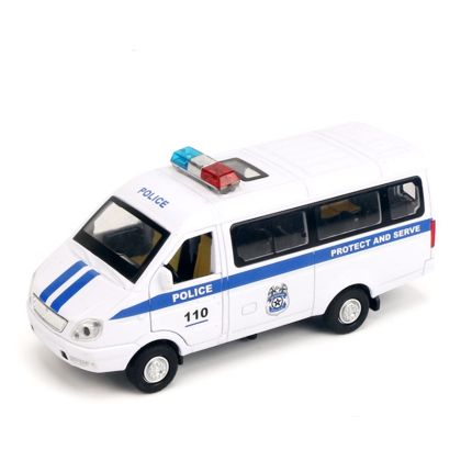 Детски метален микробус ГАЗ Полиция със звук и светлини