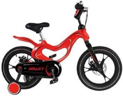 Детски магнезиев велосипед с помощни колела Moni 16", червен