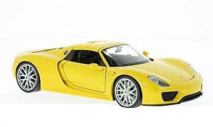 Металeн автомобил Porsche 918 Spyder жълт -1:34 Welly 