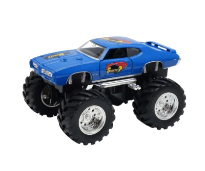 Метален джип с големи гуми Monster Truck Pontiac GTO, blue Welly 1:34-39