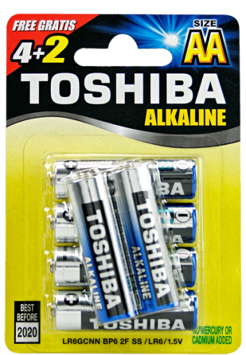 Батерии TOSHIBA LR06 4+2 бр АА