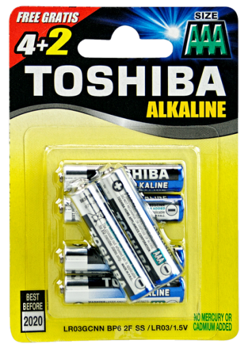 Батерии TOSHIBA LR03 4+2 бр ААА