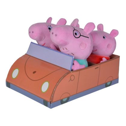 Плюшени играчки Peppa Pig Семейство в кола х4 109261006