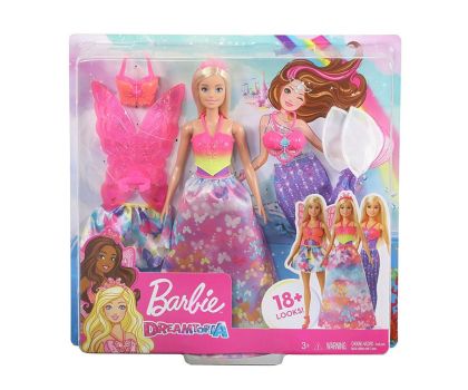 Кукла Barbie Комплект с три костюма: русалка, фея и принцеса GJK40