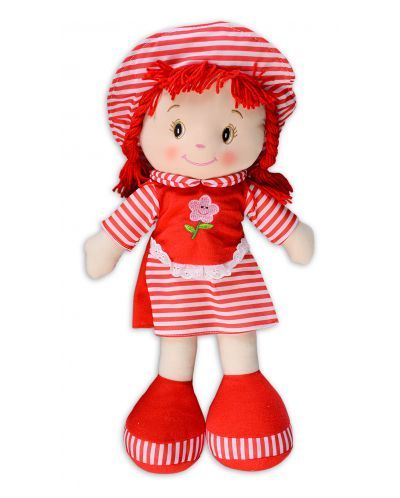 Говореща мека кукла на български език 44 см, червена