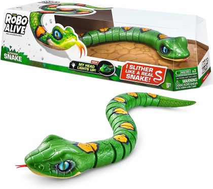 Zuru Robo Alive Junior Snake Движеща се интерактивна Робо змия зелена