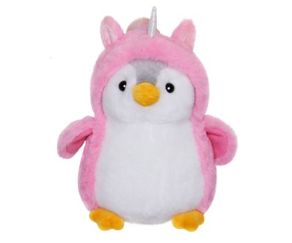 Плюшена играчка Пингвин в розов костюм на еднорог 21см Aurora 200417N 