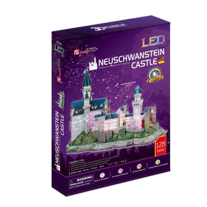 3D Пъзел с LED светлини NEUSCHWANSTEIN CASTLE CubicFun L174h