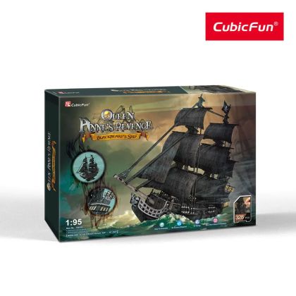 3D Пъзел КОРАБ QUEEN ANNE'S REVENGE 328ч. CubicFun - T4018h