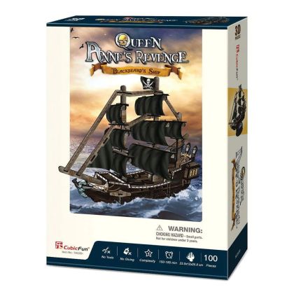 3D Пъзел КОРАБ THE QUEEN ANNE'S REVENGE CubicFun T4035h
