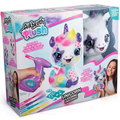 AIR BRUSH КОМПЛЕКТ ПЛЮШЕНА ИГРАЧКА ЗА ОЦВЕТЯВАНЕ СЛАДЪК ЕДНОРОГ CTOFG228 