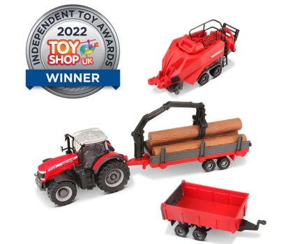 Комплект Трактор с ремаркета Massey Frguson 8740S Burago