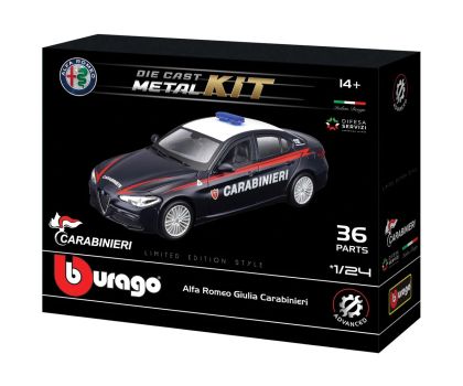 Метална кола за сглобяване Alfa Romeo Giulia Carabinieri 1:24 Burago
