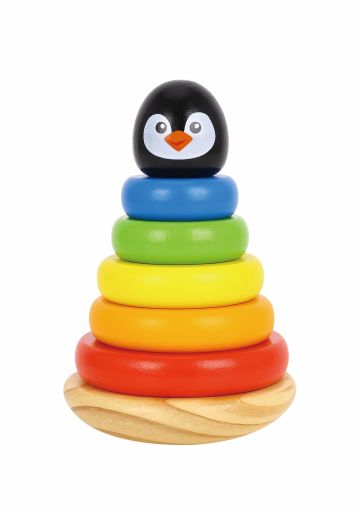 Дървена Бебешка низанка Пингвин Tooky Toy TKB502