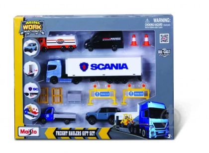 Комплект транспортни средства Scania Mini Work Machines Maisto 12630