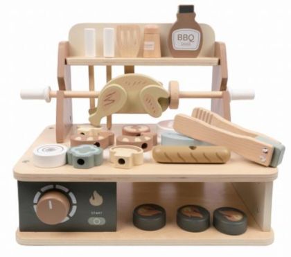 Дървено барбекю с продукти 24070