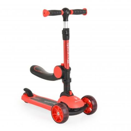 Сгъваема тротинетка със седалка Maserati 2В1 червен 