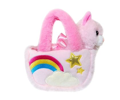 Плюшено Коте в чантичка дъга Aurora 220814G 