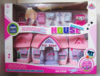 Детска къща с кукла и обзавеждане