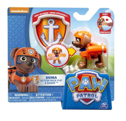 Paw Patrol Фигура със значка Zuma