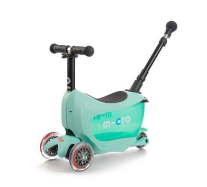 Детска тротинетка със седалка Micro - Mini 2go deluxe plus мента 