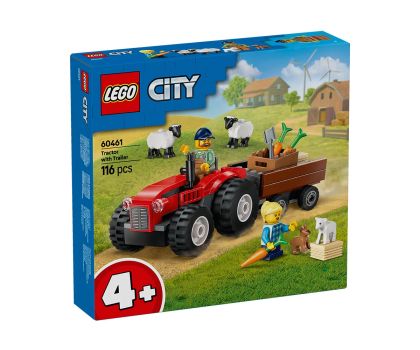 Конструктор LEGO City 60461 Червен фермерски трактор с ремарке и овца