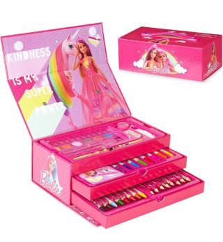 Комплект за рисуване в триетажно куфарче Barbie 668277