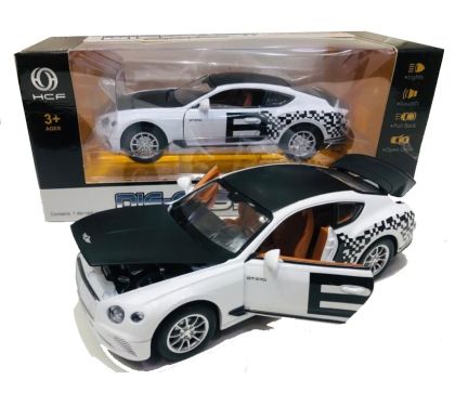 Метален автомобил Bentley Continental GT 370 със звук и светлини 1/24 бял