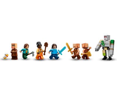 Конструктор LEGO Minecraft 21273 Нападението на огнения призрак балон в селото
