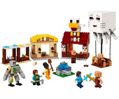 Конструктор LEGO Minecraft 21273 Нападението на огнения призрак балон в селото