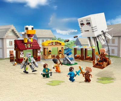 Конструктор LEGO Minecraft 21273 Нападението на огнения призрак балон в селото