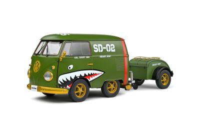 Метален бус Volkswagen Transporter T1 Kool Kombi Army Fighter 1950 SOLIDO 1:18 - 1810603