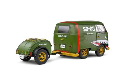 Метален бус Volkswagen Transporter T1 Kool Kombi Army Fighter 1950 SOLIDO 1:18 - 1810603
