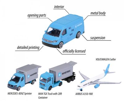 Комплект метални колички Maersk Majorette 212057290