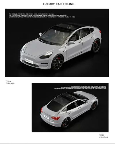 Метален автомобил Tesla Model 3 със звук и светлини 1/24 