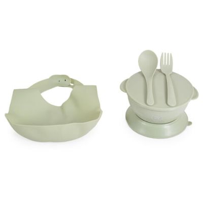 Детски стол за хранене с подарък Surprise зелен