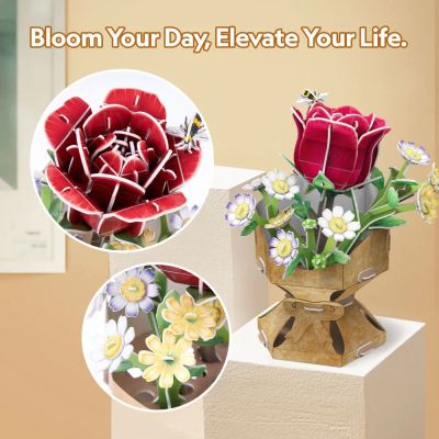 Пъзел 3D Flower Bouquet Роза CubicFun W3301h 