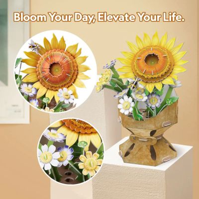 Пъзел 3D Flower Bouquet Слънчоглед CubicFun W3303h