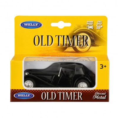 Метален ретро автомобил Jaguar SS 100 Welly 1:34 black