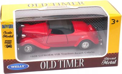 Метален ретро автомобил Citroen 11B 1939 Cabrio Welly 1:34 