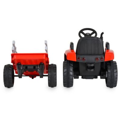 Детски акумулаторен трактор с ремaрке Dallas червен