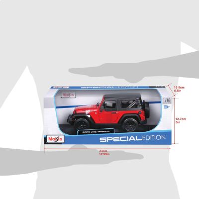 Метален джип Jeep Wrangler Maisto 1:18 - 31676 червен