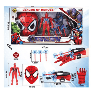 Комплект маска с фигурка Спайдърмен Hero Warrior