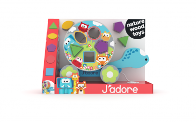Дървена играчка за дърпане Костенурка сортер J′adore JD819071