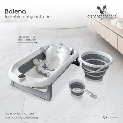 Сгъваем бебешки комплект за баня Cangaroo Balena розов