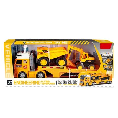 Камион автовоз със строителни машини