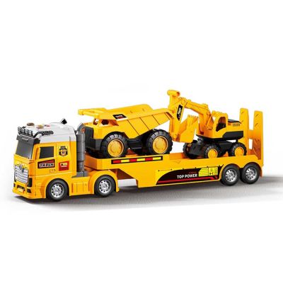 Камион автовоз със строителни машини