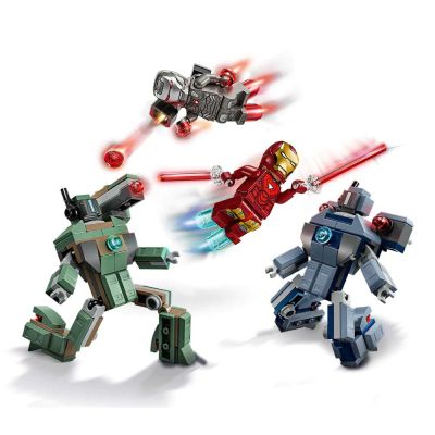 Конструктор LEGO Marvel 76320 Железния човек и Бойна машина срещу дроновете на Хамър 