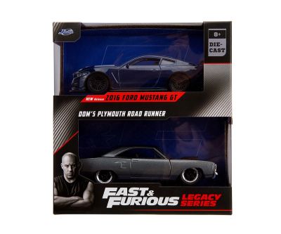 Метални автомобили Fast&Furious Ford Mustang GT350 и Plymouth 1:32 Jada Toys 9334255314R00 